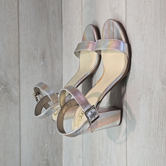 Circus By Sam Edelman Esther Metallic Ankle Heels Sandals shoes sz 7.5M - Picture 3 of 16